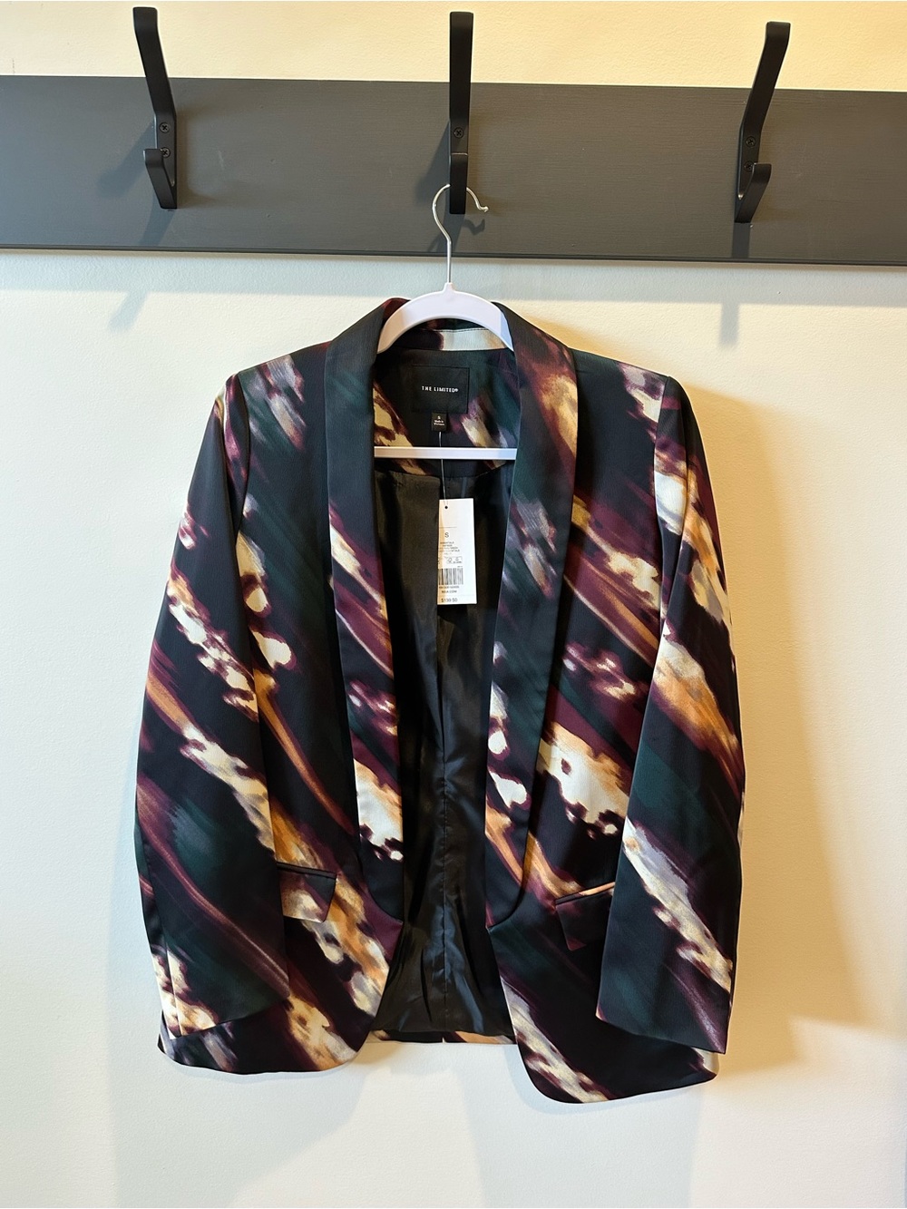 The Limited Women's Black Multi Abstract Satin-Trim Blazer